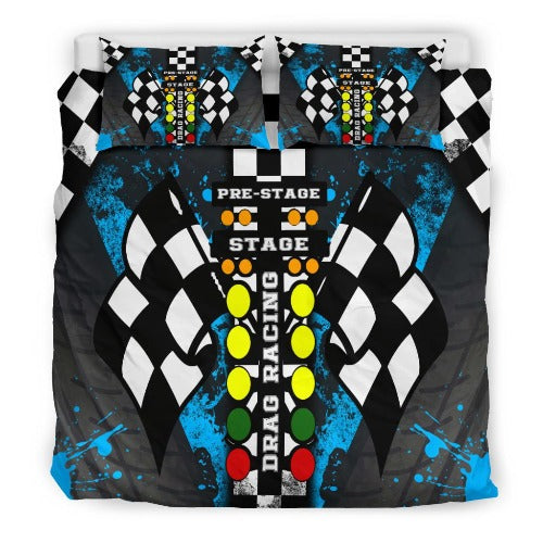 Drag Racing Carolina Blue Bedding Set