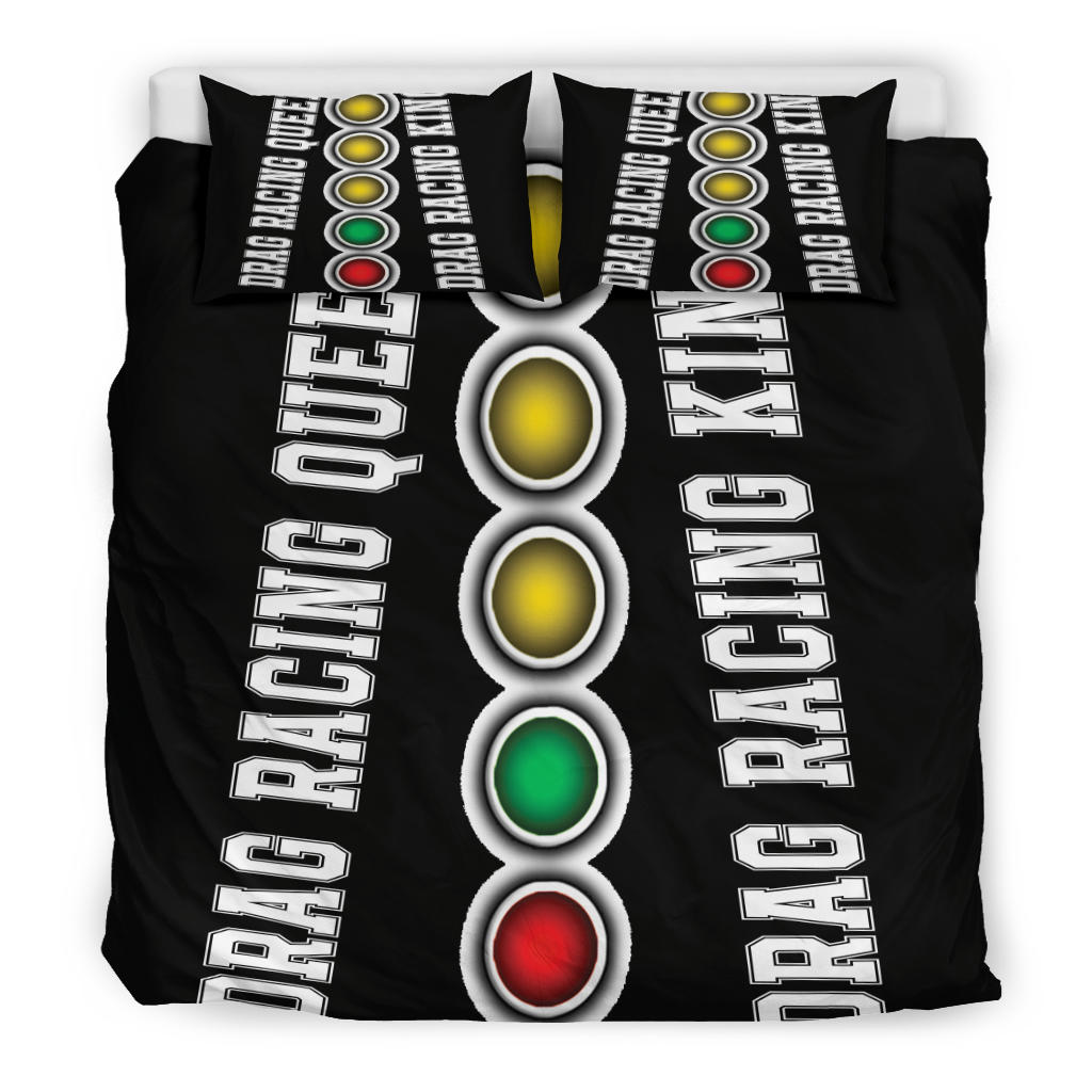 Drag Racing Queen and King Bedding Set