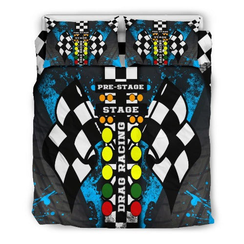 Drag Racing Carolina Blue Bedding Set