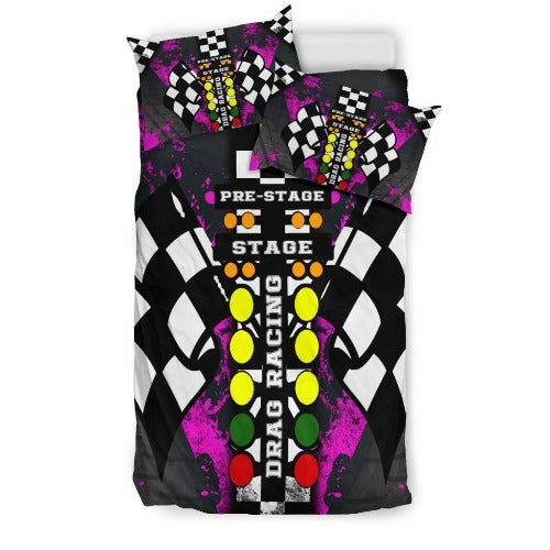 Drag Racing Pink Bedding Set