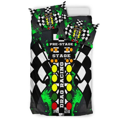 Drag racing Pistachio Bedding Set