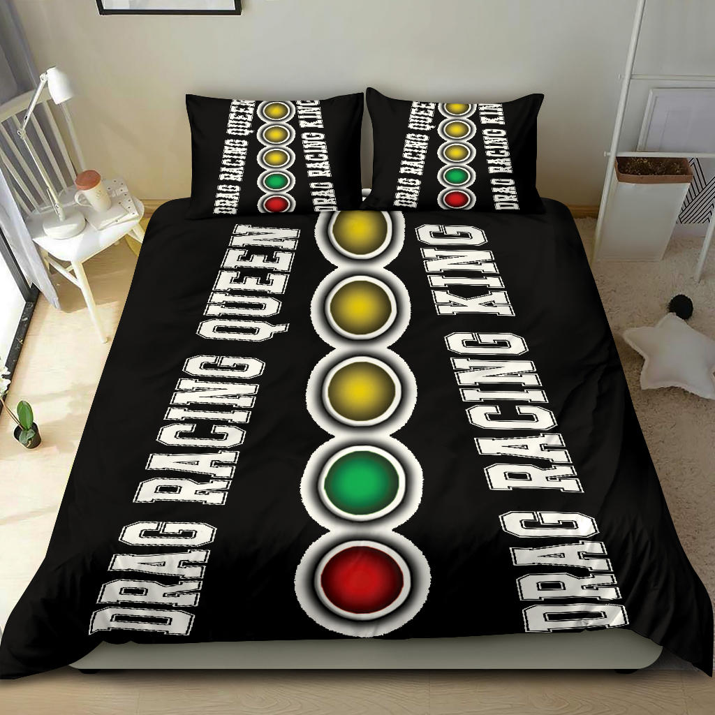Drag Racing Queen and King Bedding Set