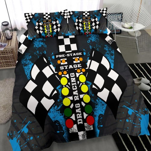 Drag Racing Carolina Blue Bedding Set