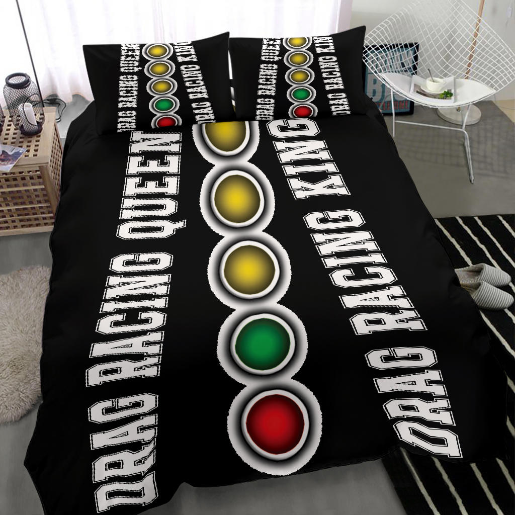 Drag Racing Queen and King Bedding Set