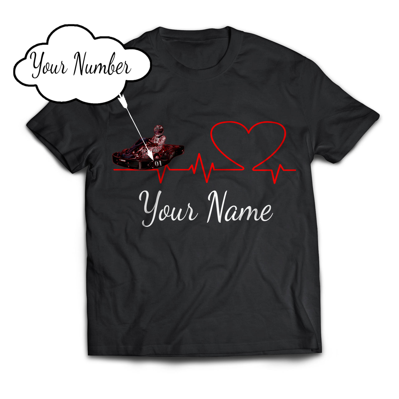 Custom Go Kart Heartbeat T-Shirts