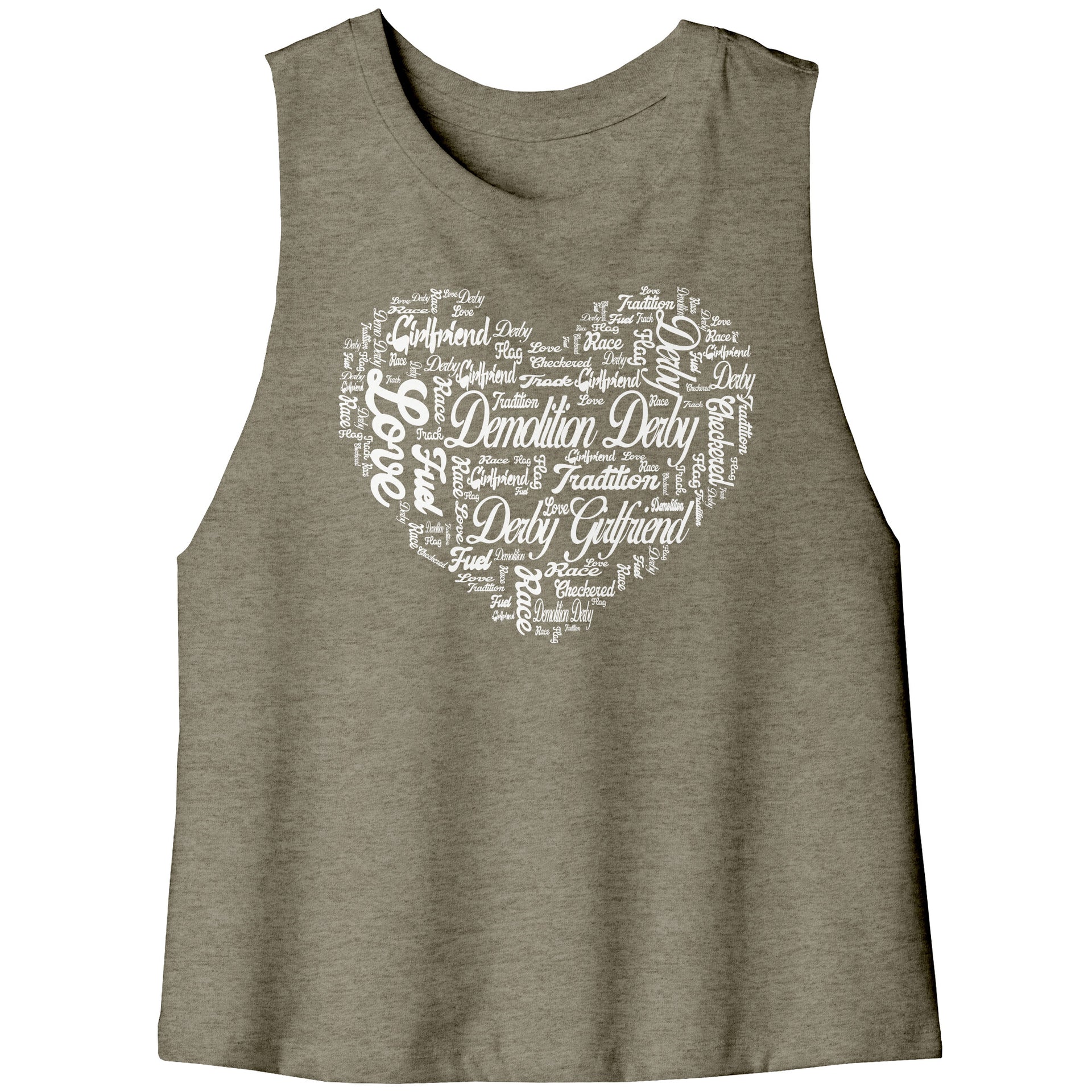 Demolition Derby Girlfriend Bella Women's Racerback Crop Tank