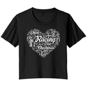 Dirt Track Racing Mom Crop T-shirt