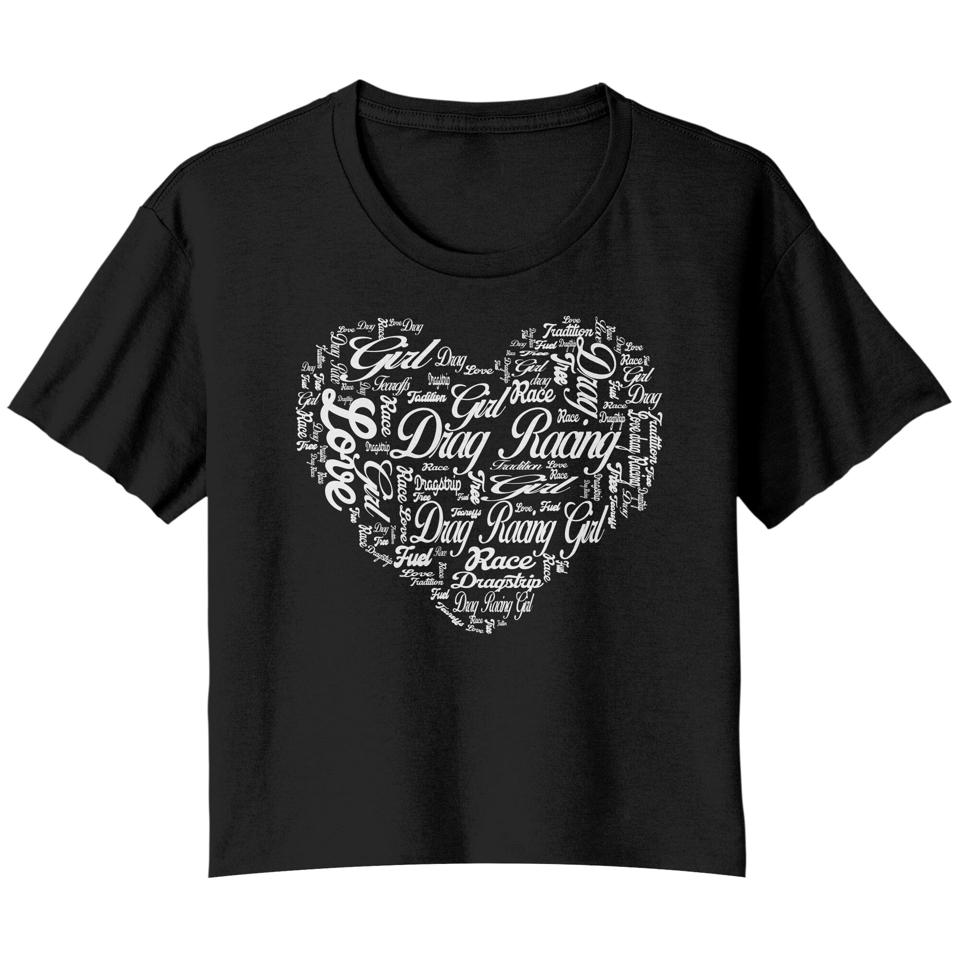 Drag Racing Girl Crop t-shirts