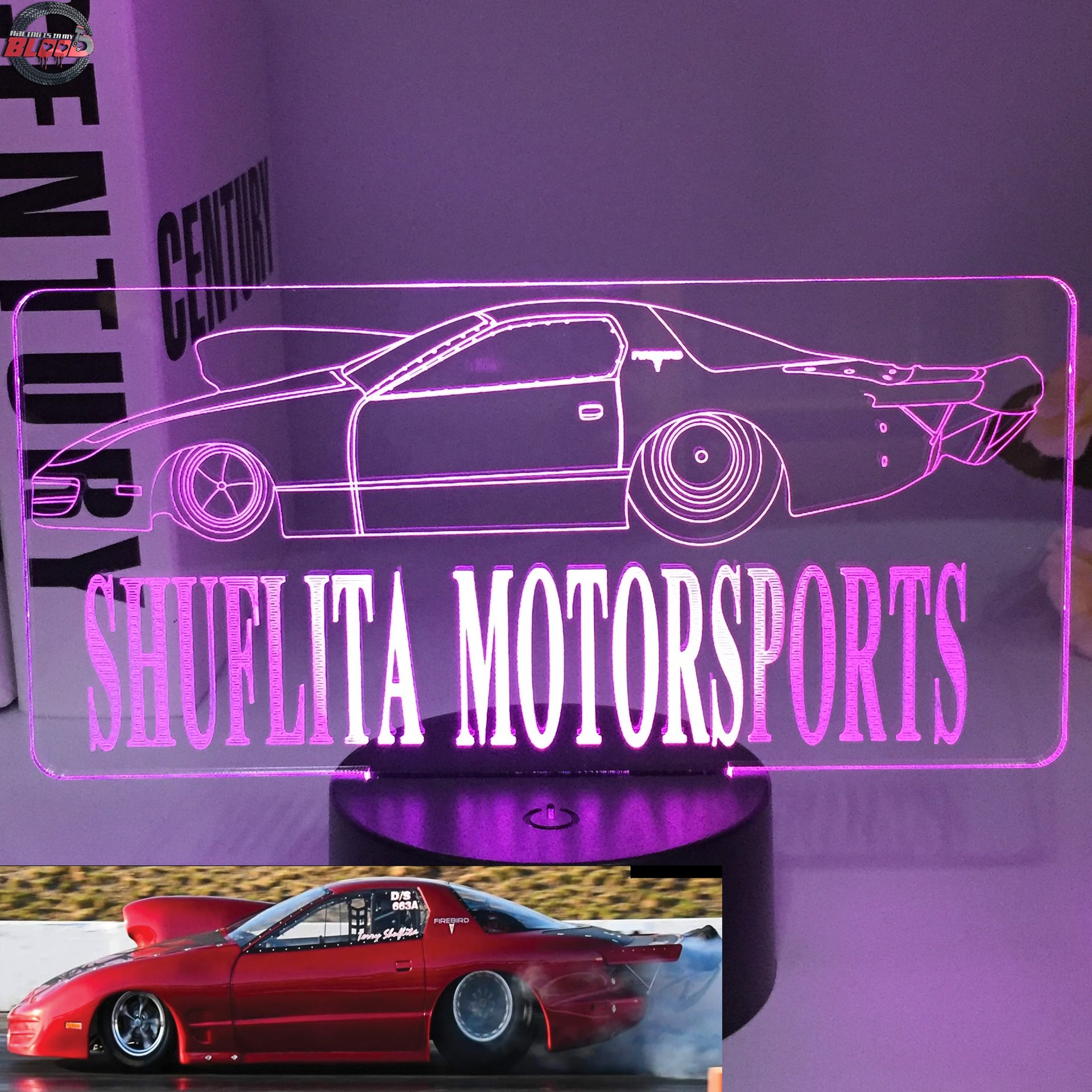 Custom Drag Racing Led Lamp With Custom Name