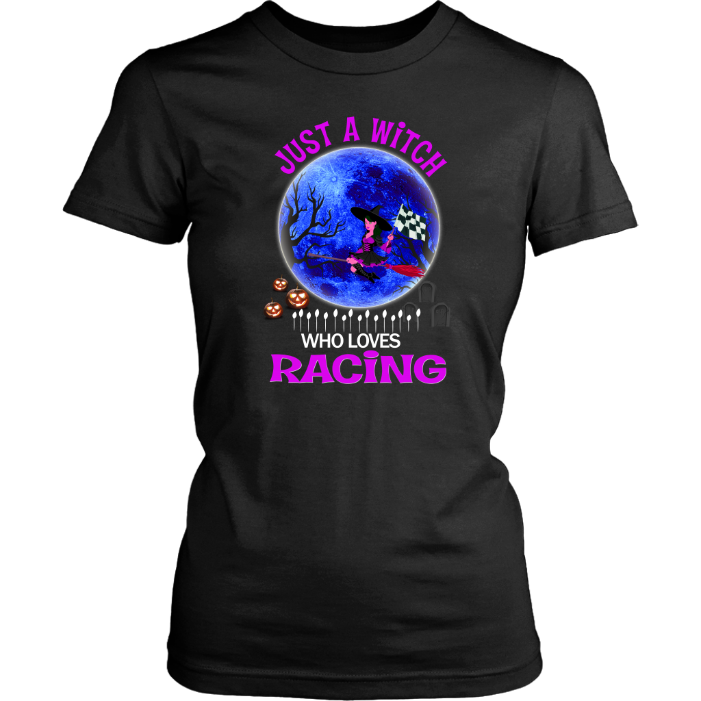 Just A Witch Who Loves Racing T-Shirts