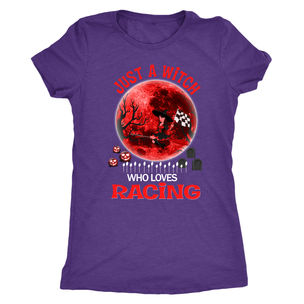 Just A Witch Who Loves Racing T-Shirts