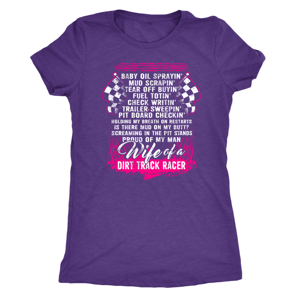 dirt track racing wife t-shirts