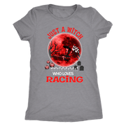 Just A Witch Who Loves Racing T-Shirts