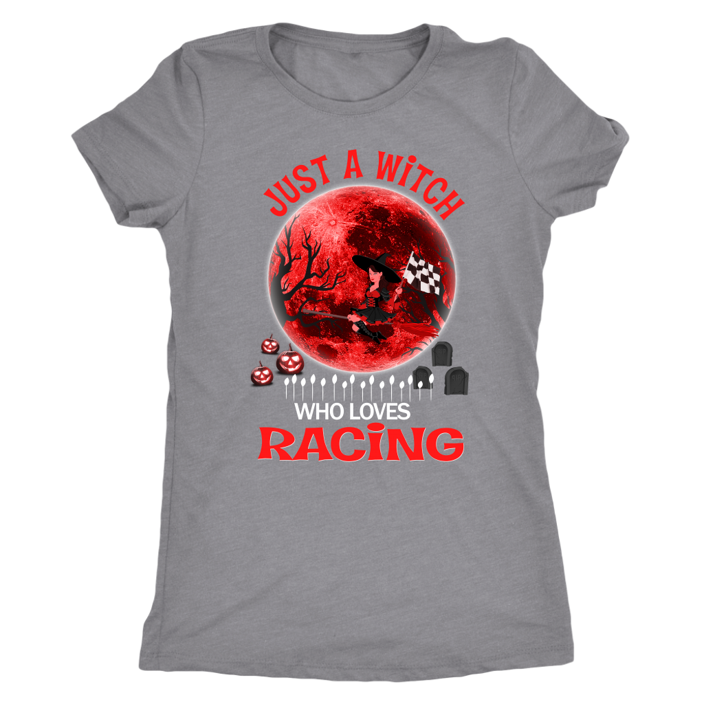 Just A Witch Who Loves Racing T-Shirts