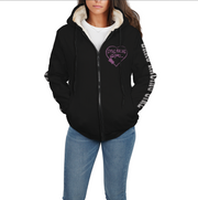 Drag Racing Girl Heart Sherpa Jacket Pink