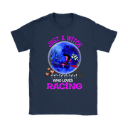 Just A Witch Who Loves Racing T-Shirts