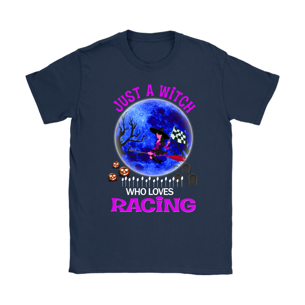 Just A Witch Who Loves Racing T-Shirts