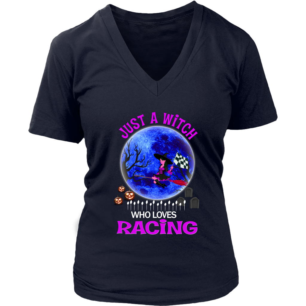 Just A Witch Who Loves Racing T-Shirts
