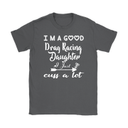 drag racing women's t-shirts