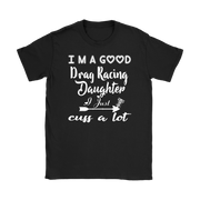 drag racing women's t-shirts