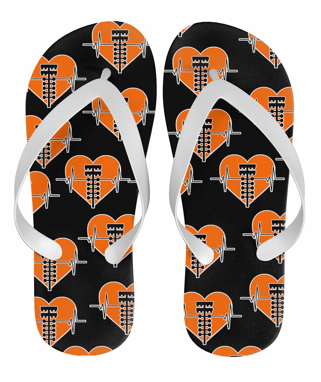 Drag Racing Heartbeat Flip Flops