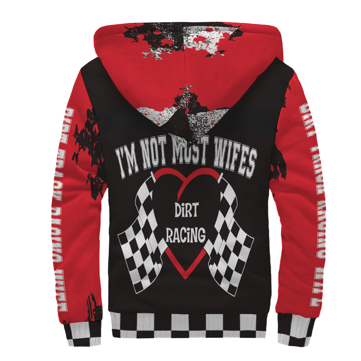 Dirt Track Racing Wife Sherpa Jacket red