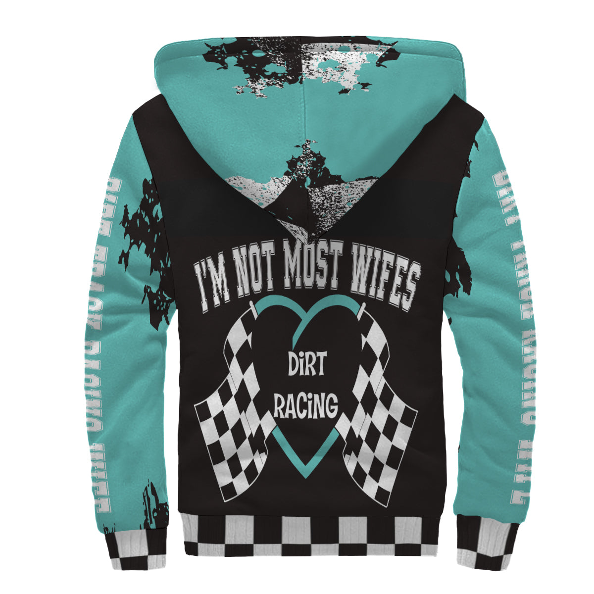 Dirt Track Racing Wife Sherpa Jacket carolina blue