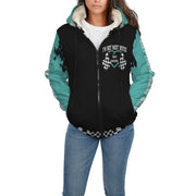 Dirt Track Racing Wife Sherpa Jacket carolina blue
