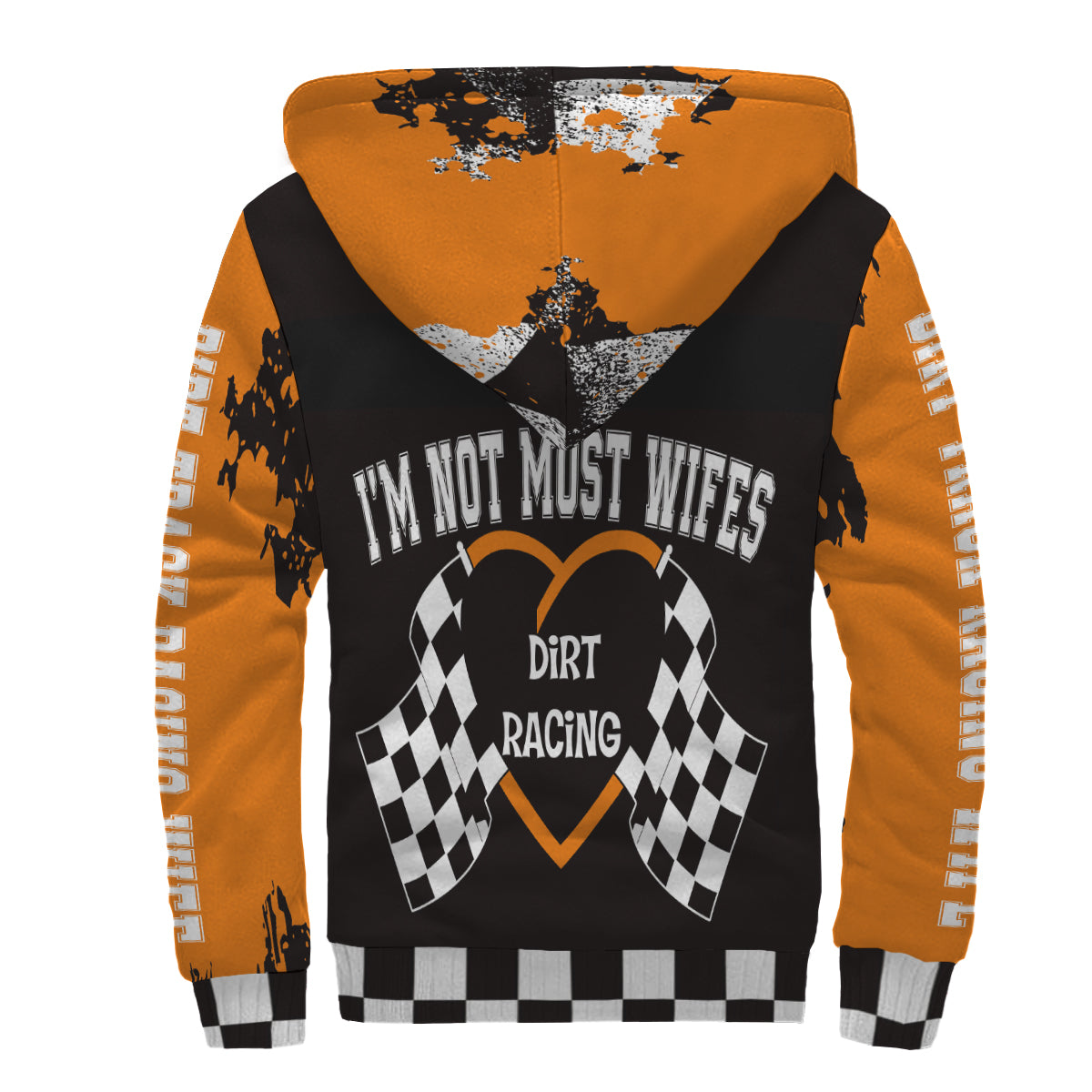 Dirt Track Racing Wife Sherpa Jacket Orange