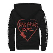 Drag Racing Girl Heart Sherpa Jacket