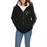 Drag Racing Girl Heart Sherpa Jacket Green