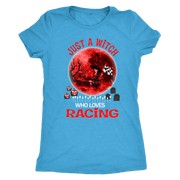 Just A Witch Who Loves Racing T-Shirts