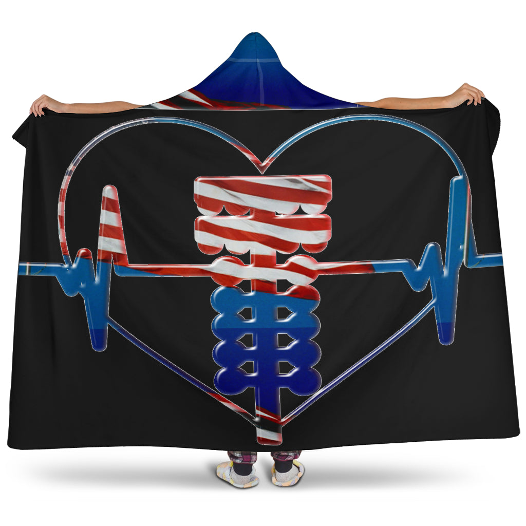 Drag Racing Heartbeat Forever USA Hooded Blanket