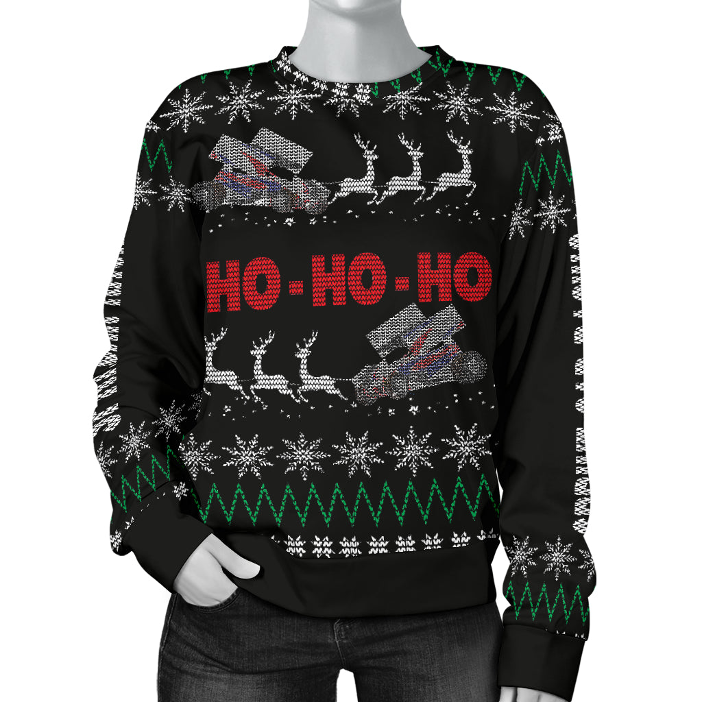 Sprint car racing women's ugly sweater