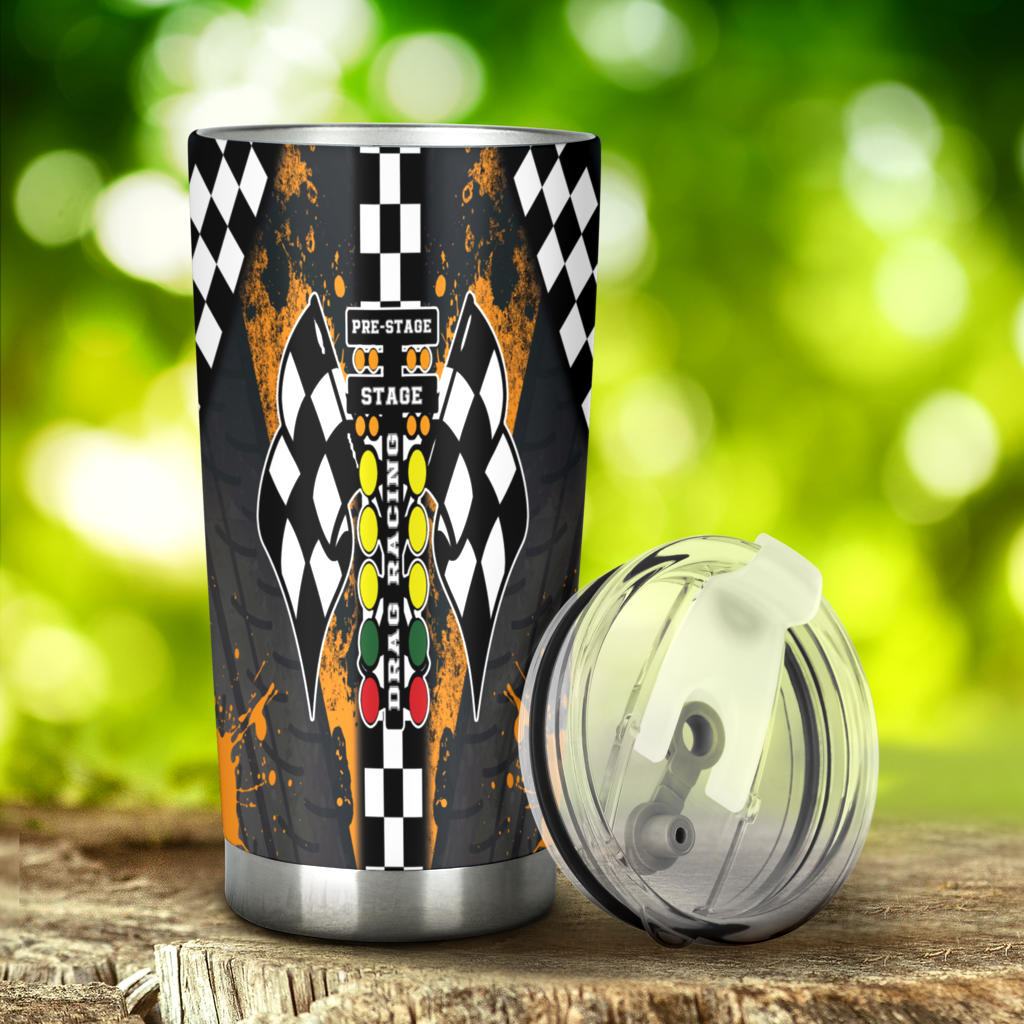 Racing Checkered Flag Tumbler