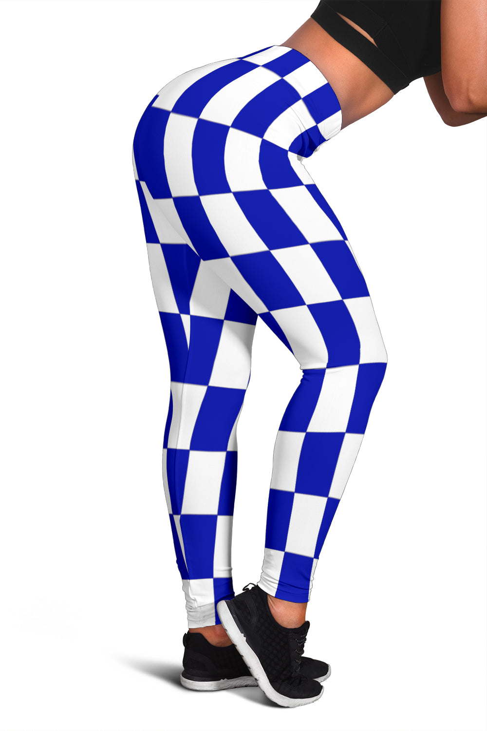 Racing Blue Checkered Leggings