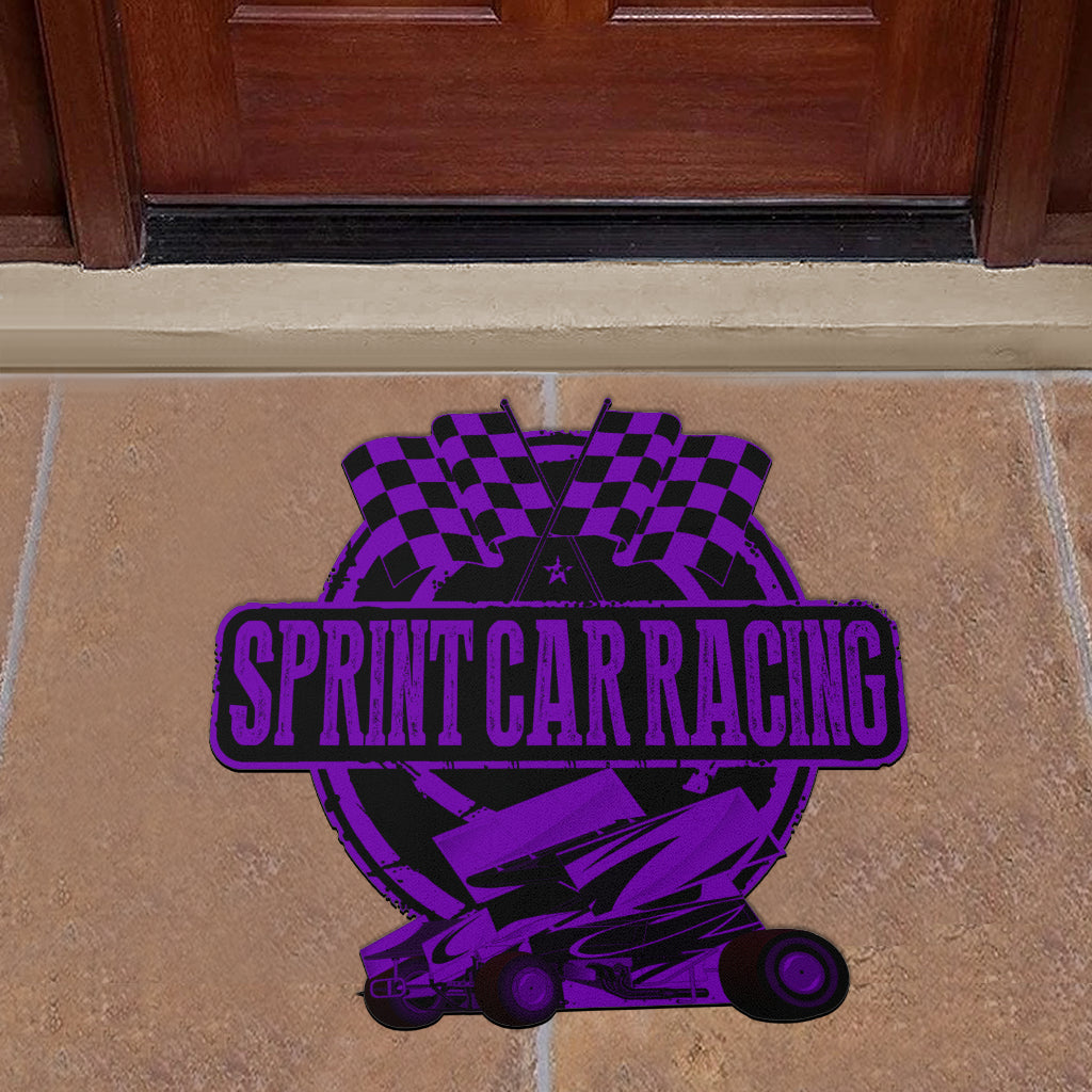 Custom shaped sprint car door mat