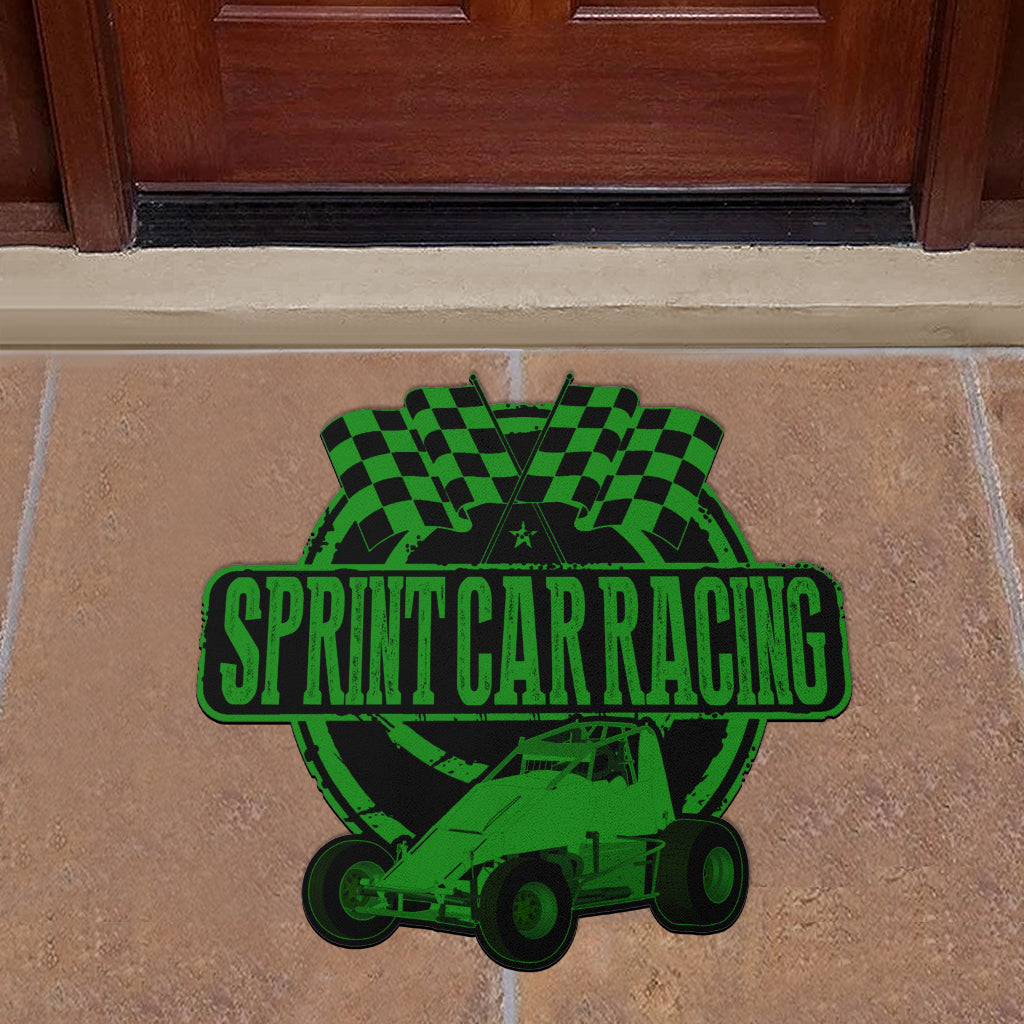 Custom shaped sprint car non-wing door mat