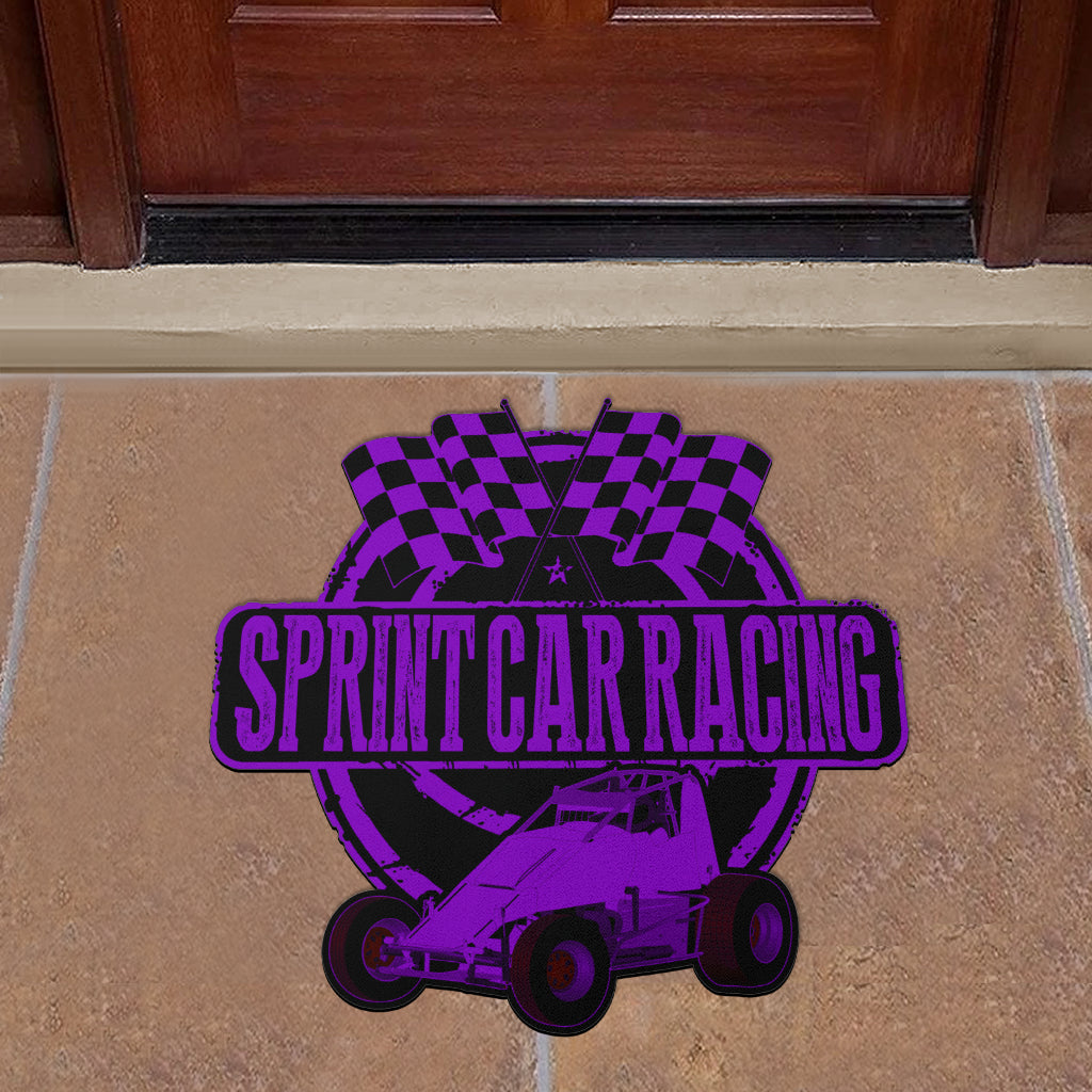 Custom shaped sprint car non-wing door mat