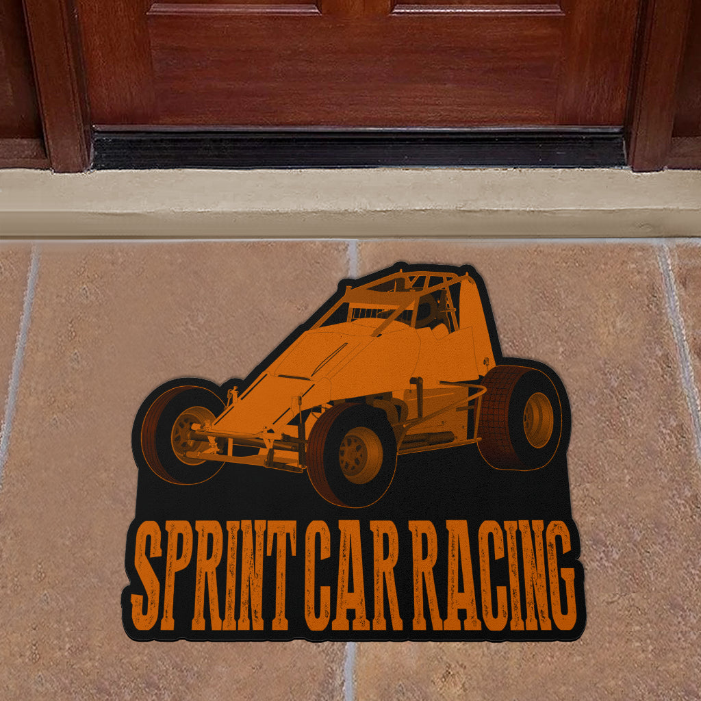 Custom shaped sprint car non-wing door mat