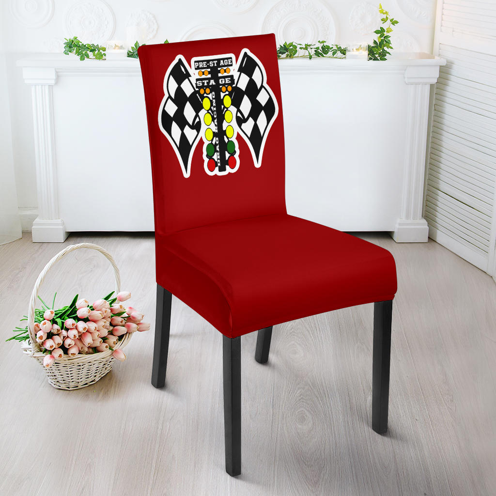 Drag Racing Dining Chair Slipcover Red