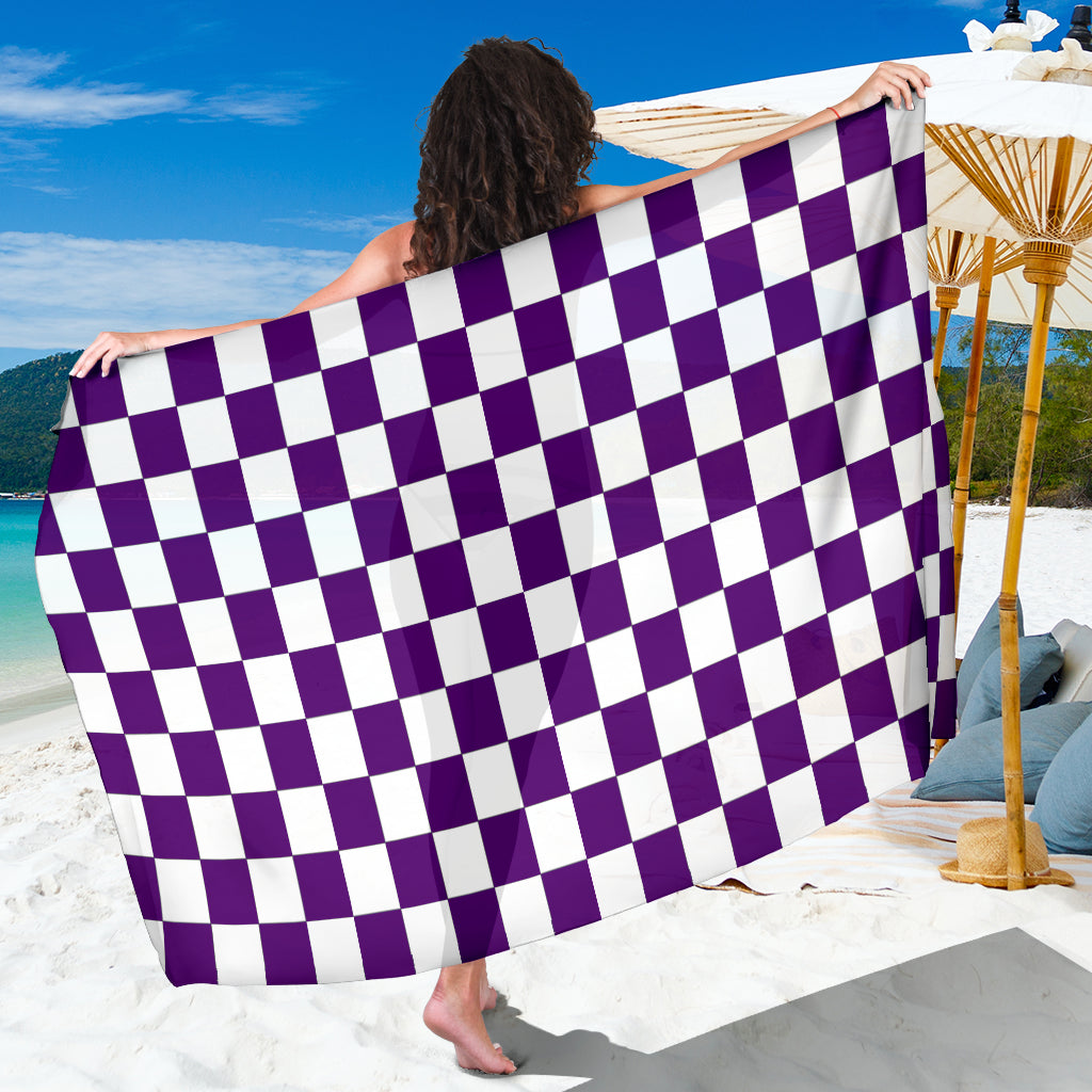 Racing Checkered Flag Sarong Purple