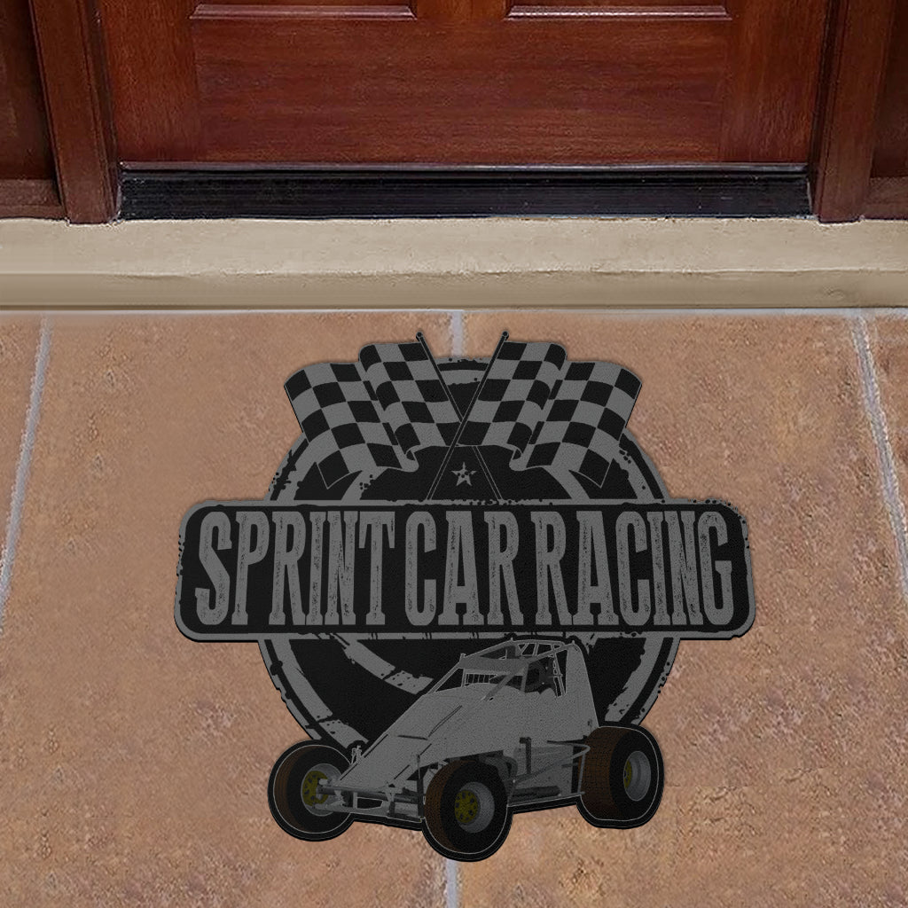 Custom shaped sprint car non-wing door mat