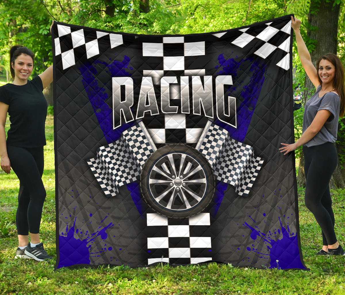 Racing Premium Quilt Blue