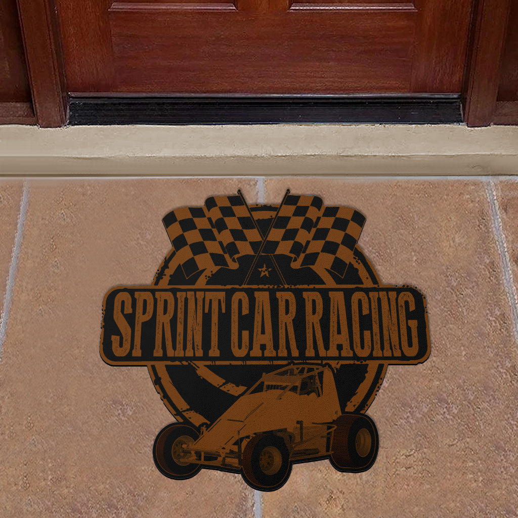 Custom shaped sprint car non-wing door mat