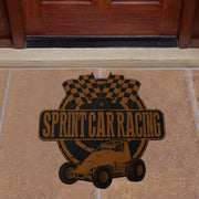 Custom shaped sprint car non-wing door mat