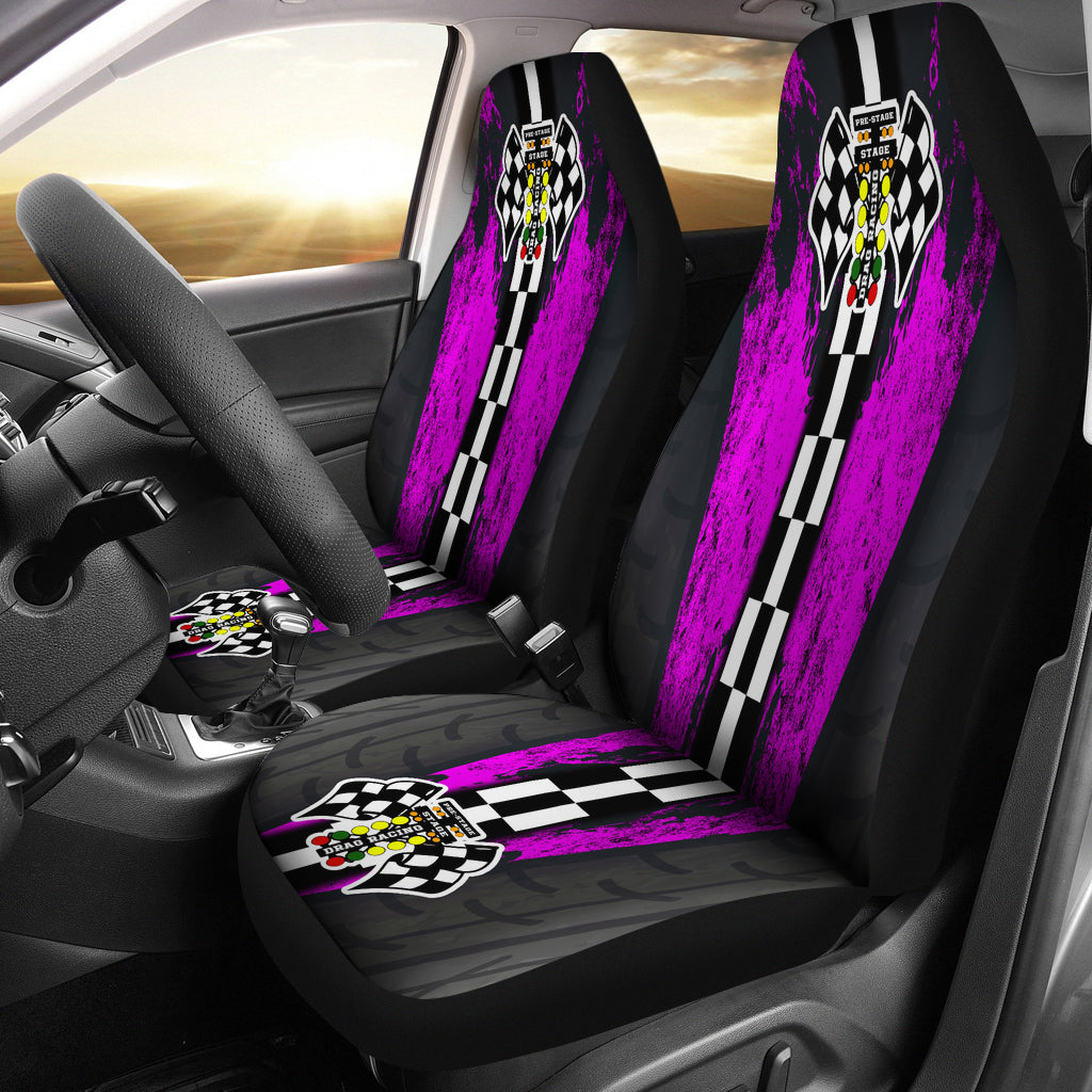 Drag Racing Seat Covers Pink (Set of 2)