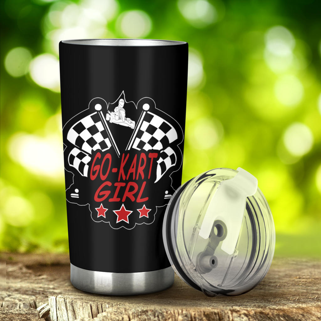 Go-kart racing girl tumbler