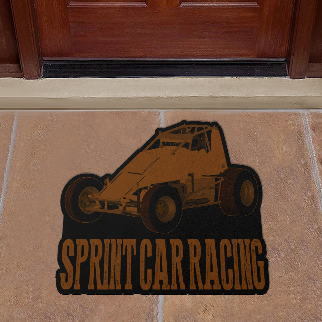 Custom shaped sprint car non-wing door mat