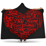 Love Drag Racing heart hooded blanket